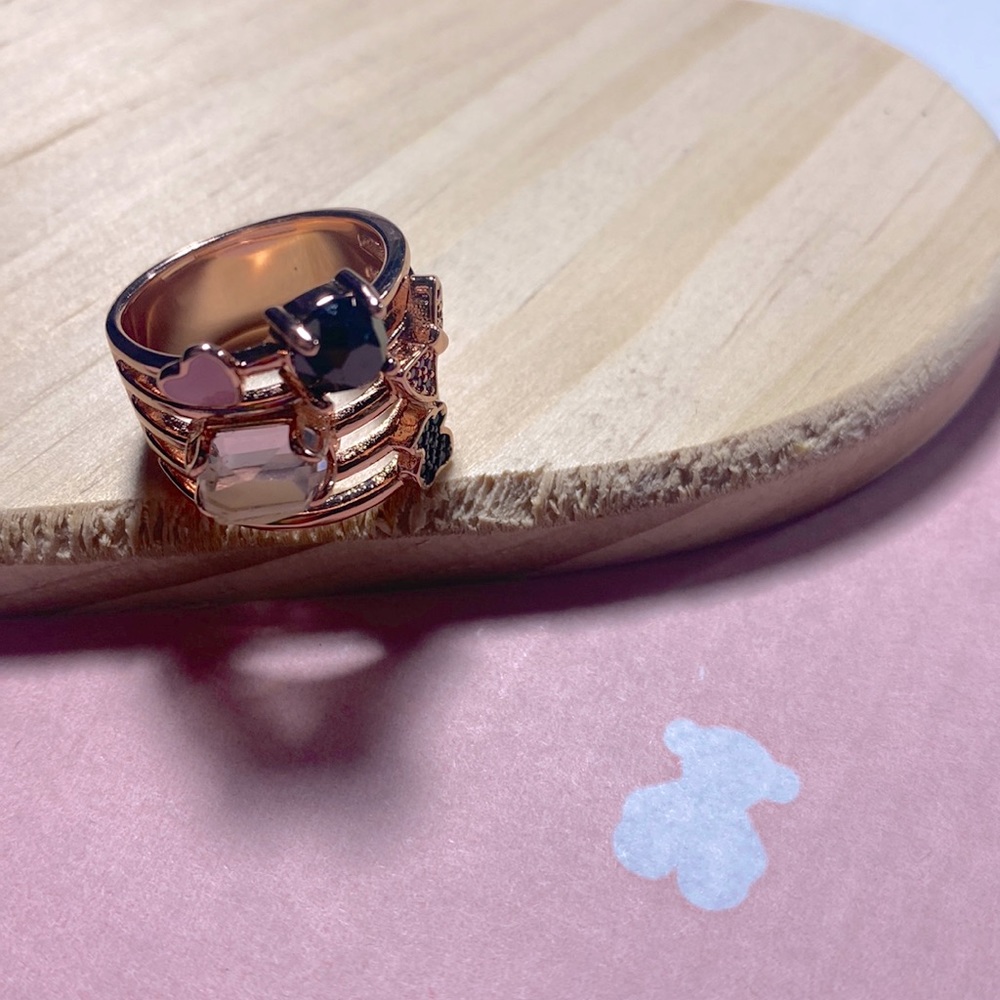 Tous gold rose vermeil ring